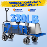 Collapsible Camping Garden Wagon for 10x20ft Canopy, All-Terrain Tank Wheels for Camping, Sports, Shopping, Beach, Support Up to 330lbs