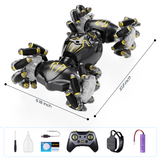 Vecukty 1:18 RC Stunt Car, 2.4Ghz Gesture Car with Explosive Wheel, 360°Rotating & Music & Light & Spray, Gifts for Boys and Girls Age 3-12, Black