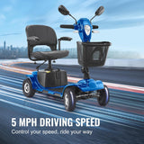 SACVON 4 Wheel Mobility Scooter with Cup Holder,Foldable Mobility Scooter for Adults Electric Scooter with Longest Range,Heavy-Duty