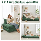 BEHOST 3-in-1 Convertible Folding Futon Sofa Bed for Adults, Green