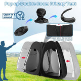 Pop Up Shower Tent, Vecukty 94.5x47.2x78.inch Upgrade Double Privacy Tent, Porta-Potty Tent,Black