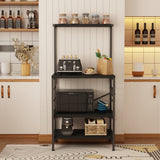 Monvane Kitchen Baker's Rack Storage Shelf Microwave Cart Oven Stand Coffee Bar,Black