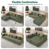 Behost 105" Modular Sectional Sofa Couch with Pillows, Deep Seat L Shaped Sofa for Living Room, Green