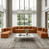 BEHOST 202.5" Modular Sectional Sofa for Apartment Living Room, Boneless Design, No Assembly Required, Rust Red