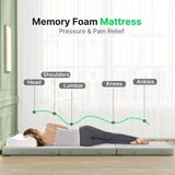 BEHOST 3 inch Tri Folding Memory Foam Futon Mattress, Eco-Friendly Fire-Retardant & Portable Guest Bed, Single Size