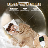 62*84“ Electric Heated Blanket Twin Keenstone Machine Washable Fast Heated Flannel Blanket Twin Size, Blue