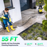 VECUKTY Electric Pressure Washer,4500 PSI Max 3.2 GPM Power Washer with 35FT Cord,20FT Hose,Retractable Handle,5 Quick Nozzles,Foam Cannon for Car Garden Patio