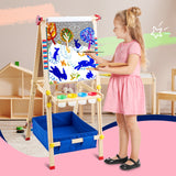 Keenstone Robot Art Easel for Kids, Learning-Toy for 3,4,5,6,7,8 Years Old Boy&Girls, Wooden Chalkboard&Magnetic Whiteboard&Painting Paper Stand, Gift&Art Supplies for Toddler