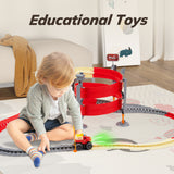 Electric Racing Tracks for Boys and Kids, Race Car Track Sets Gift Toys for Children Over 5+,Red