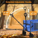 Vecukty Collapsible Wagon Cart , Portable Multifunctional Camping Cart for Camping, Beach, Picnic, Shopping, Blue