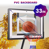 Vecukty 33" Portable Basketball Hoop for Kids, Exactaheight™ Performance Acrylic Adjustable Height 5-7' Basketball Hoop for HOA