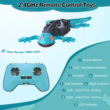 Vecukty Wall Crawler Gecko，Rechargeable & Climbs Up Walls Remote Control Toys，2.4GHz RC Reptile with Swing Head & Wagging Tail，RC Robot Toys for Boys & Girls Ages 4 & Up，Blue