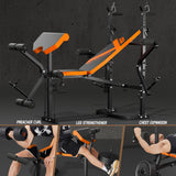TCISA Weight Bench, Bench Press Set with Leg Extension, 6 in 1 Olympic Adjustable Weight Bench for Home Gym, Multi-Function Strength Training Bench Press Exercise Equipment