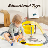 Electric Racing Tracks for Boys and Kids, Race Car Track Sets Gift Toys for Children Over 5+,Yellow