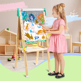 Keenstone Christmas Tree Art Easel for Kids, Learning-Toy for 3,4,5,6,7,8 Years Old Boy&Girls, Wooden Chalkboard&Magnetic Whiteboard&Painting Paper Stand, Gift&Art Supplies for Toddler
