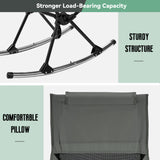 Camping Chair, VECUKTY c 240 lbs Capacity,Compact Outdoor Portable Folding Rocker Chair for Camping Hiking Gardening Travel Beach Picnic,Gray