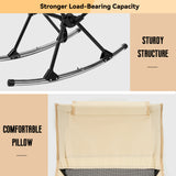 Camping Chair, VECUKTY High Back Rocking Chair 240 lbs Capacity, Heavy Duty Compact Outdoor Portable Folding Rocker Chair for Camping Hiking Gardening Travel Beach Picnic,Beige