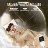 50*60“ Electric Heated Blanket Throw, Keenstone Machine Washable Fast Heated Flannel Blanket, Darkturquoise