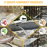 TCISA 3500 PSI Electric Pressure Washer , 35FT Power Cord 20FT Hose 5 Nozzles, Soap Cannon for Car Garden Yard Hom
