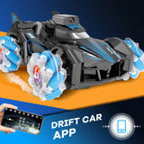 RC Stunt Car with 5G HD 1080P FPV Camera, 2.4Ghz Remote Control Car ,Electric Carrier Vehicle Monster Trucks for Kids Adults,Blue