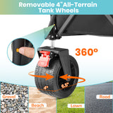 Collapsible Camping Beach Wagon, VECUKTY 350L Garden Cart, Heavy Duty Utility Fold Wagon with Big Wheel & Side Pickets for Garden, Camping, Sport, Shopping