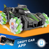 RC Stunt Car with 5G HD 1080P FPV Camera, 2.4Ghz Remote Control Car,Electric Carrier Vehicle Monster Trucks for Kids Adults,Green