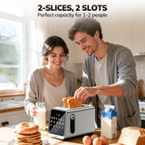 2-Slice Toaster with Extra Wide Slot,Toaster for Home Essential with Bagel Defrost Reheat Function