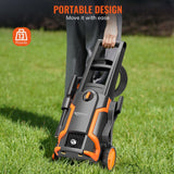 Keenstone 3600 PSI Electric Pressure Washer , Max 2 GPM 220V with Adjustable Nozzle 0-120°,Foam Cannon for Cleaning Cars Patios Driveways Fences Pools