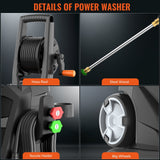 Keenstone Electric Pressure Washer, 4200PSI Max 3 GPM Power Washer with 35FT Power Cord 20FT Hose 5 Nozzles,Soap Cannon for Cars Patios