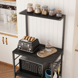 Monvane Kitchen Baker's Rack Storage Shelf Microwave Cart Oven Stand Coffee Bar,Black