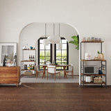 Monvane Kitchen Baker's Rack Storage Shelf Microwave Cart Oven Stand Coffee Bar,Rustic Brown