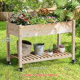 Raised Garden Bed, BEHOST Elevated Wood Planter Box Stand for Backyard, Patio, Balcony w/Bed Liner, 264lb Capacity