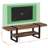 Behost TV Stand with LED Lights for 65 inch TV, Farmhouse Entertainment Center for Living Room, Gaming TV Console for Bedroom,Rustic Brown