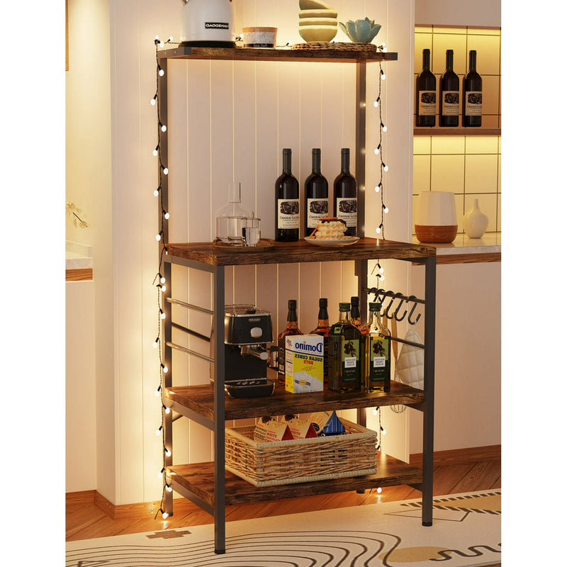 Behost Kitchen Baker's Rack Storage Shelf Microwave Cart Oven Stand Coffee Bar,Rustic Brown