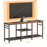 Behost TV Stand for TVs up to 55 Inch, Entertainment Center with Open Storage Shelves, TV Media Console Table with Soundbar Shelf for Living Room, Bedroom, Rustic Brown