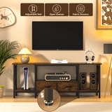 Behost TV Stand for 65 Inch, Dresser TV Stand with 2 Large Dresser Drawers, Entertainment Center with 3 Open Storage Shelf, Rustic Brown, Medium