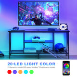 Behost TV Stand for TV up to 65 inches,TV Console Table with Led Lights & Power Outlets,Black