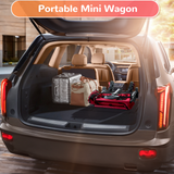 Collapsible Camping Wagon, Vecukty Portable Foldable Cart with All Terrain Solid Wheels, Heavy Duty Folding Utility Grocery Wagon with 150lbs, for Shopping,Sports,Fishing,Beach,Garden,Black