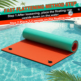 Splicable Multi Person Floating Water Mat , Vecukty 8.5x6 ft Lily Pad for Water Recreation and Relaxation, Tear Resistant XPE Foam Floating Mat for Beach, Ocean, Lake, Pink&Blue