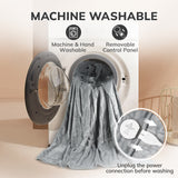 Electric Heated Blanket Throw w/ Hand Warmer, Keenstone Machine Washable Fast Heated Flannel Blanket Twin Size, Blue