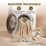 Electric Heated Blanket Throw w/ Hand Warmer, Keenstone Machine Washable Fast Heated Flannel Blanket Twin Size, Blue