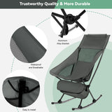 Camping Chair, VECUKTY c 240 lbs Capacity,Compact Outdoor Portable Folding Rocker Chair for Camping Hiking Gardening Travel Beach Picnic,Gray