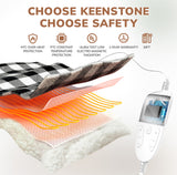 Electric Heating Blanket with Waistband and Sleeves - Keenstone Cozy Plaid Heated Throw with 6 Heat Levels and Timer Settings - 50 x 70 inch,Red
