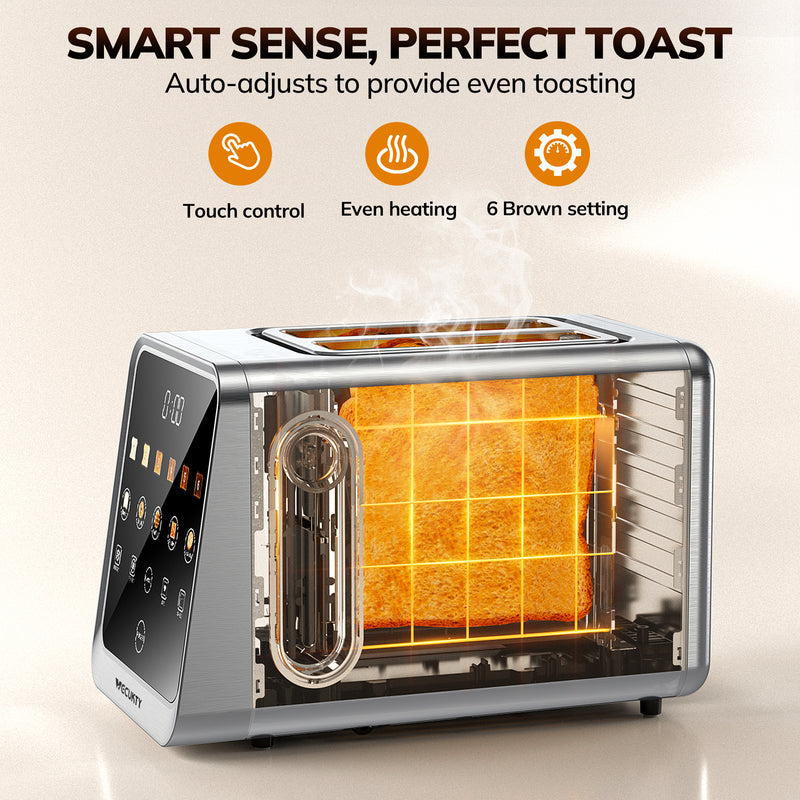2-Slice Toaster with Extra Wide Slot,Toaster for Home Essential with Bagel Defrost Reheat Function