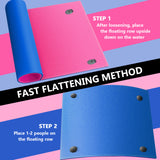 6'x 6' Floating Water Pad for 2 Person, VECUKTY 3 Layer Lily Pad for Water Recreation and Relaxing,Tear-Resistant XPE Foam Floating Mat for Beach,Ocean, Lake，Pink&Blue