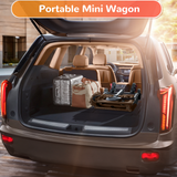 Collapsible Camping Wagon, Vecukty Portable Foldable Cart with All Terrain Solid Wheels, Heavy Duty Folding Utility Grocery Wagon with 150lbs, for Shopping,Sports,Fishing,Beach,Garden,Black