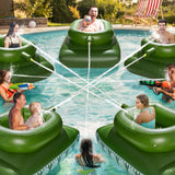 Giant Inflatable Tank Ride On Pool Float, Blow Up Tank Pool Floatie with Functional Pump-Action Water Cannon for Adults & Kids Ages 5+