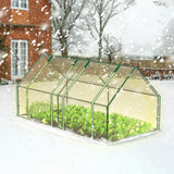 Mini Greenhouse Outdoor, VECUKTY Waterproof Garden Green House with Durable PE Cover & Roll-Up Zipper Door, Heavy Duty Greenhouse Tent for Indoor Outdoor Plants