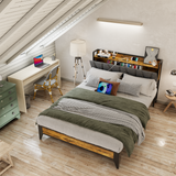 Behost Platform Beds,Queen Bed Frame with Fabric Upholstered Headboard