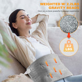 Keenstone Weighted Heating Pad with Massage for Back Pain & Cramps Relief, 5 Heating Levels and 4 Time Settings 12"×24" - Gray